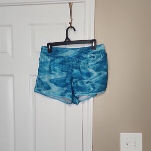 Blue Patterned Women's Shorts